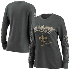 New Orleans Saints WEAR by Erin Andrews Women's Long Sleeve Thermal T-Shirt Gray