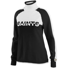New Orleans Saints WEAR by Erin Andrews Women's Ski Raglan Pullover Sweater Black