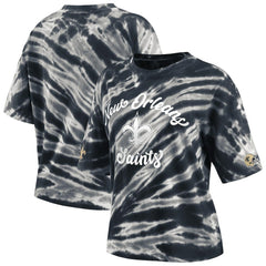 New Orleans Saints WEAR by Erin Andrews Women's Tie-Dye T-Shirt Black
