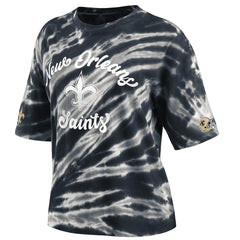 New Orleans Saints WEAR by Erin Andrews Women's Tie-Dye T-Shirt Black