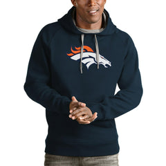 Denver Broncos Antigua Victory Pullover Hoodie Navy