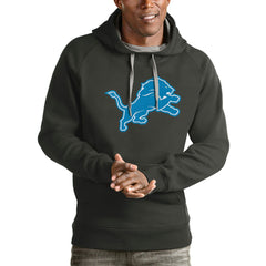 Detroit Lions Antigua Victory Pullover Hoodie Charcoal