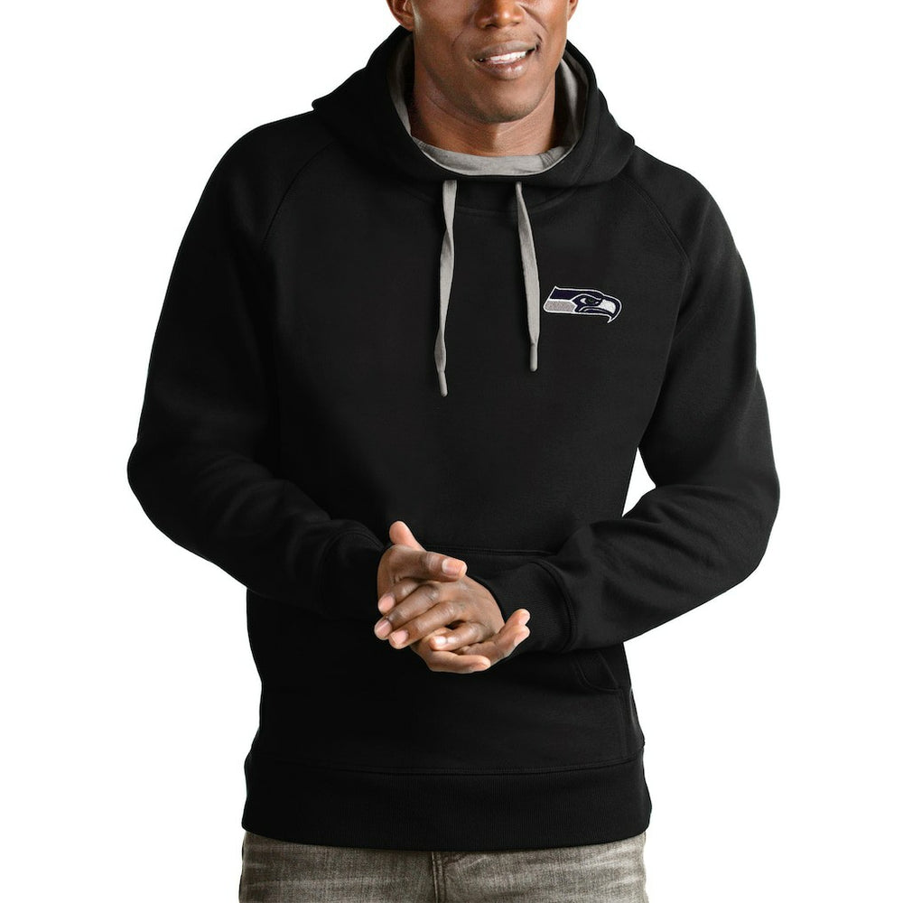 Seattle Seahawks Antigua Logo Victory Pullover Hoodie Black