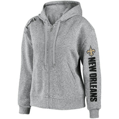 New Orleans Saints WEAR by Erin Andrews Women's Full-Zip Hoodie Heathered Gray