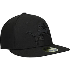 Detroit Lions New Era Black on Black Low Profile 59FIFTY II Fitted Hat Black