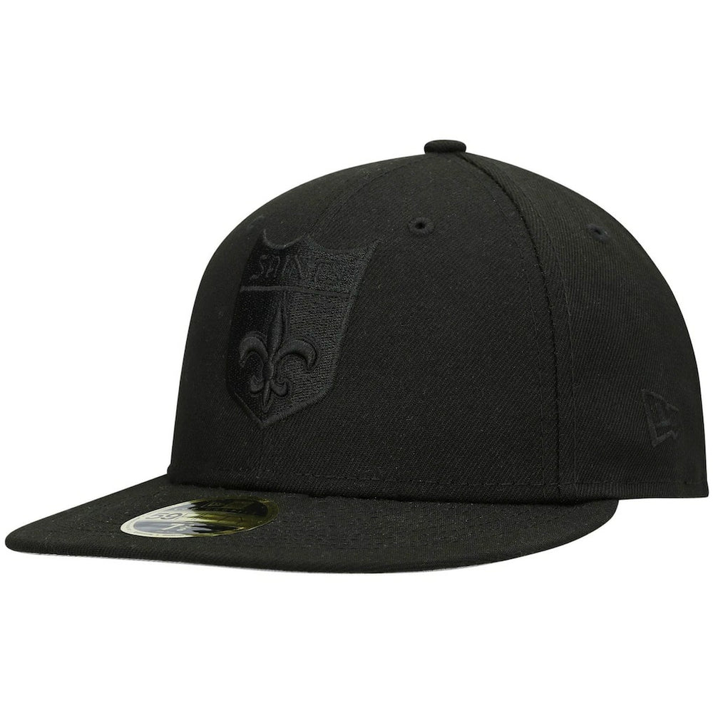 New Orleans Saints New Era Historic Logo Black on Black Low Profile 59FIFTY II Fitted Hat Black