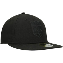 New Orleans Saints New Era Historic Logo Black on Black Low Profile 59FIFTY II Fitted Hat Black