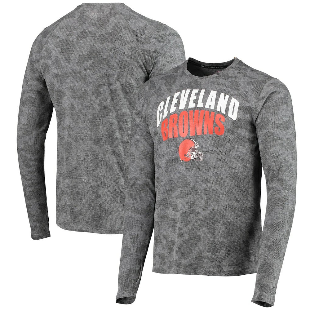 Cleveland Browns MSX by Michael Strahan Camo Performance Long Sleeve T-Shirt Black