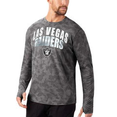 Las Vegas Raiders MSX by Michael Strahan Camo Performance Long Sleeve T-Shirt Black