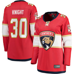 Spencer Knight Florida Panthers Fanatics Women's Home Breakaway Jersey - Red - NHL 4359488