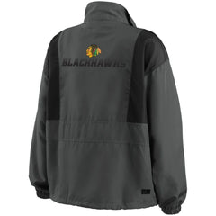 Chicago Blackhawks WEAR by Erin Andrews Women's Popover Packable Half-Zip Jacket - Charcoal - NHL 4360050