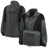 Seattle Kraken WEAR by Erin Andrews Women's Popover Packable Half-Zip Jacket - Charcoal - NHL 4360066