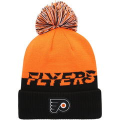 Philadelphia Flyers adidas COLD.RDY Cuffed Knit Hat with Pom - Orange/Black - NHL 4360111
