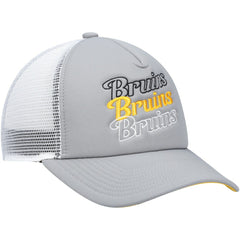 Boston Bruins adidas Women's Foam Trucker Snapback Hat - Gray/White - NHL 4360297
