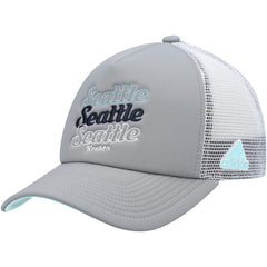 Seattle Kraken adidas Women's Foam Trucker Snapback Hat - Gray/White - NHL 4360323