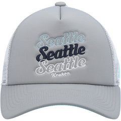 Seattle Kraken adidas Women's Foam Trucker Snapback Hat - Gray/White - NHL 4360323