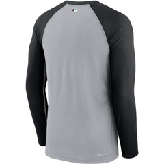 Miami Marlins Nike Game Authentic Collection Performance Raglan Long Sleeve T-Shirt - Gray/Black - Nike Lifestyle