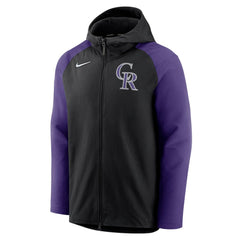 Colorado Rockies Nike Authentic Collection Performance Raglan Full-Zip Hoodie - Black/Purple - Nike Online