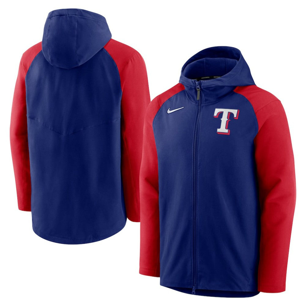 Texas Rangers Nike Authentic Collection Performance Raglan Full-Zip Hoodie - Royal/Red - Nike Discount