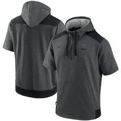 Athletics Nike Authentic Collection Dry Flux Performance Quarter-Zip Short Sleeve Hoodie - Heathered Charcoal/Black - Nike Lifestyle