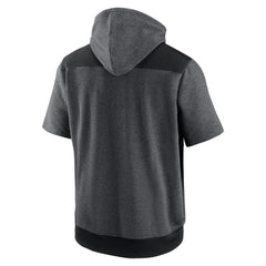 Miami Marlins Nike Authentic Collection Dry Flux Performance Quarter-Zip Short Sleeve Hoodie - Heathered Charcoal/Black - Nike Discount
