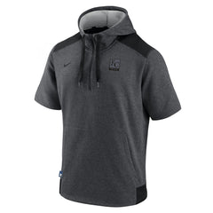 Kansas City Royals Nike Authentic Collection Dry Flux Performance Quarter-Zip Short Sleeve Hoodie - Heathered Charcoal/Black - Nike Online