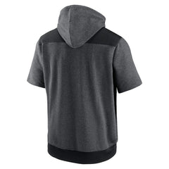 Chicago White Sox Nike Authentic Collection Dry Flux Performance Quarter-Zip Short Sleeve Hoodie - Heathered Charcoal/Black - Nike Online