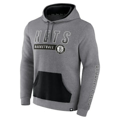 Brooklyn Nets Off The Bench Color Block Pullover Hoodie Heathered Gray | Fanatics Near Me