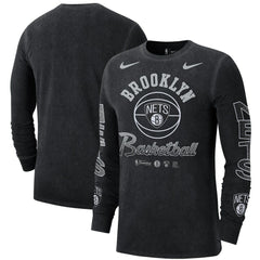 Brooklyn Nets Courtside Retro Elevated Long Sleeve T-Shirt Black | Nike for sale