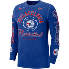 Philadelphia 76ers Courtside Retro Elevated Long Sleeve T-Shirt Royal | Nike for sale