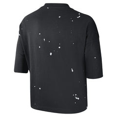Brooklyn Nets Women's Courtside Splatter Cropped T-Shirt Black | Nike Lifestyle