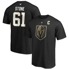 Mark Stone Vegas Golden Knights Fanatics Authentic Stack Player Name & Number Captain Patch T-Shirt - Black - NHL 4363048