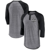 Chicago White Sox Fanatics Iconic Above Heat Speckled Raglan Henley 3/4 Sleeve T-Shirt - Heathered Gray/Black - Fanatics Lifestyle