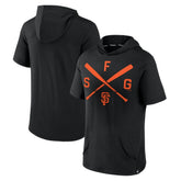 San Francisco Giants Fanatics Iconic Rebel Short Sleeve Hooded Top - Black - Fanatics Lifestyle