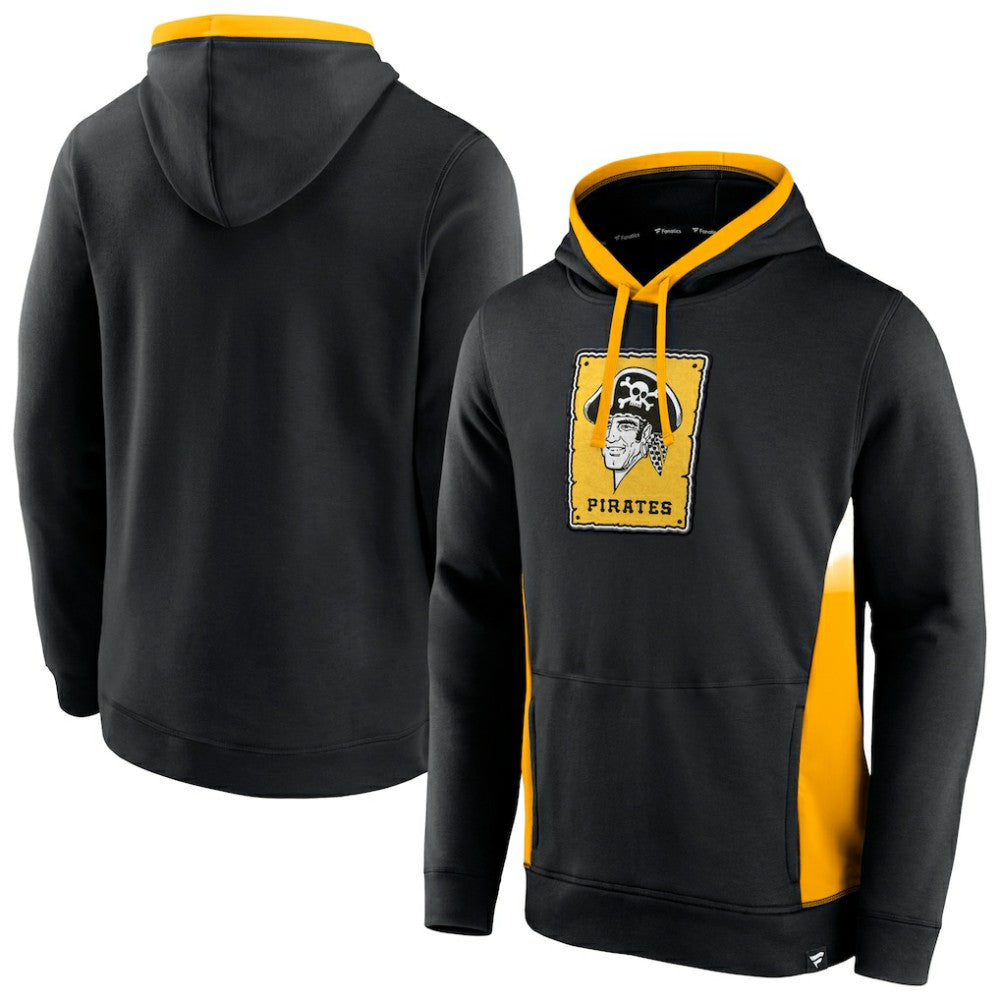 Pittsburgh Pirates Fanatics True Classics Fanarama Pullover Hoodie - Black - Fanatics Sale