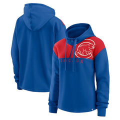 Chicago Cubs Fanatics Women's Iconic Overslide Color-Block Quarter-Zip Hoodie - Royal - Fanatics Online