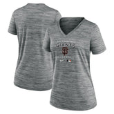 San Francisco Giants Nike Women's Authentic Collection Velocity Performance V-Neck T-Shirt - Anthracite - Nike Discount