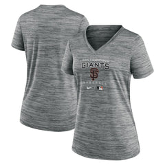 San Francisco Giants Nike Women's Authentic Collection Velocity Performance V-Neck T-Shirt - Anthracite - Nike Discount