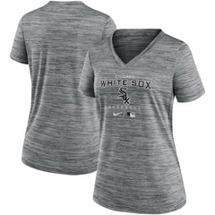 Chicago White Sox Nike Women's Authentic Collection Velocity Performance V-Neck T-Shirt - Anthracite - Nike Online