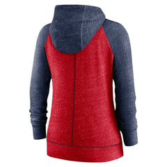 Minnesota Twins Nike Women's Split Wordmark Gym Vintage Raglan Lightweight Full-Zip Hoodie - Heather Red/Heather Navy - Nike Sale