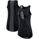 Colorado Rockies Nike Women's Logo Fade High Neck Performance Tank Top - Black - Nike Lifestyle