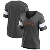 San Francisco Giants Fanatics Women's Wordmark V-Neck Tri-Blend T-Shirt - Heathered Charcoal - Fanatics Discount