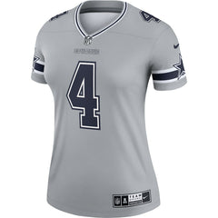 Nike Dak Prescott Dallas Cowboys Women's Legend Player Performance Top Gray