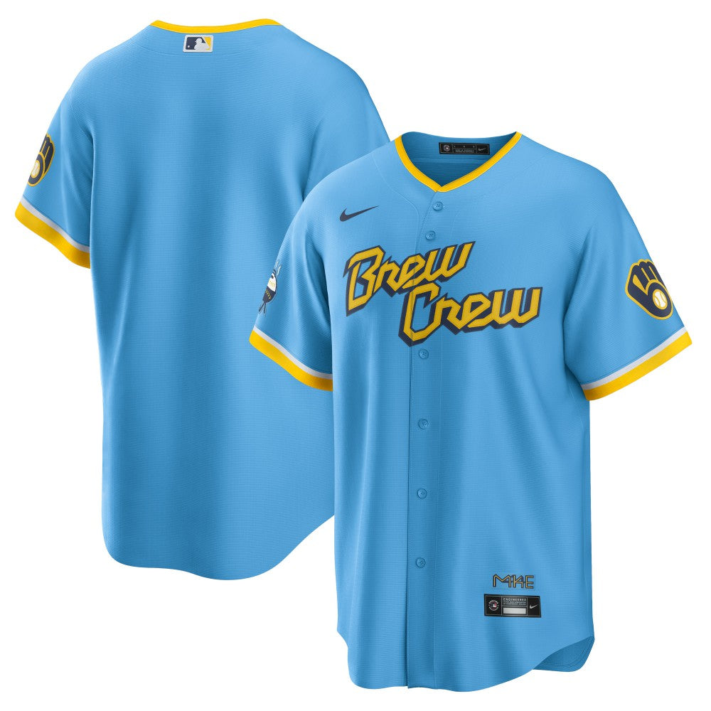 Milwaukee Brewers Nike City Connect Replica Team Jersey - Powder Blue - Nike Discount