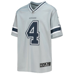Nike Dak Prescott Dallas Cowboys Youth Inverted Team Game Jersey Silver