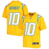 Nike Justin Herbert Los Angeles Chargers Youth Inverted Team Game Jersey Gold