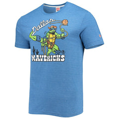 Dallas Mavericks Homage NBA x Teenage Mutant Ninja Turtles Tri-Blend T-Shirt Royal