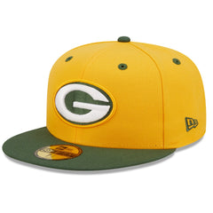 Green Bay Packers New Era Flipside 2Tone 59FIFTY Fitted Hat Gold/Green