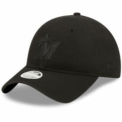 Miami Marlins New Era Women's Black on Black Core Classic II 9TWENTY Adjustable Hat - New Era Lifestyle
