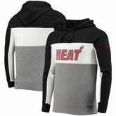 Miami Heat Junk Food Wordmark Colorblock Fleece Pullover Hoodie Black/White